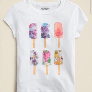 Girls' short-sleeve ice pop graphic T-shirt with sequins size small 6-7